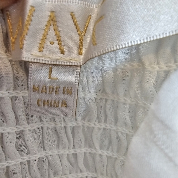 WAYF size Large white sleeveless crop top NWOT boho festival - Picture 2 of 7